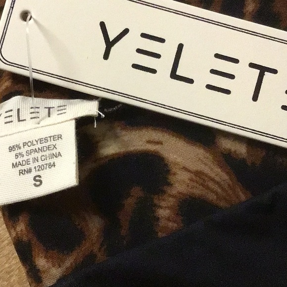 Yelete Black Leopard Print 2 Piece Long Sleeve High Rise Legging Pants Set NWT - Picture 11 of 13